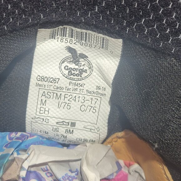 Georgia Boots Men's Size 8M US Back Zipper Steel Toe Waterproof Boots GB00267 - Picture 10 of 10